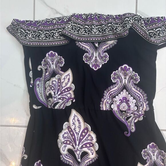 White House Black Market Black and Purple Maxi Dress - Picture 9 of 11